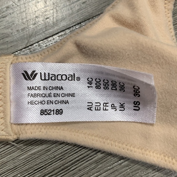 WACOAL How Perfect Wire Free T-Shirt Bra Nude/Beige size 36C - Picture 8 of 9